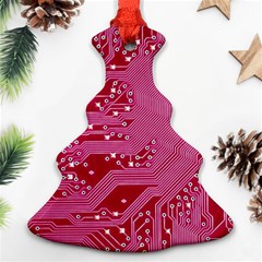Pink Circuit Pattern Ornament (christmas Tree)  by BangZart