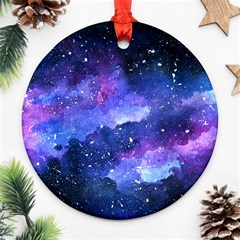 Galaxy Round Ornament (two Sides) by Kathrinlegg