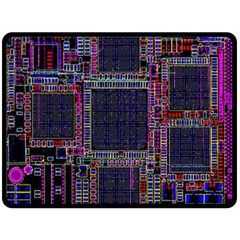 Cad Technology Circuit Board Layout Pattern Double Sided Fleece Blanket (large)  by BangZart