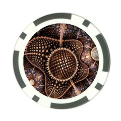 Brown Fractal Balls And Circles Poker Chip Card Guard (10 Pack) by BangZart