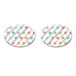 Simple Saturated Pattern Cufflinks (Oval) Front(Pair)