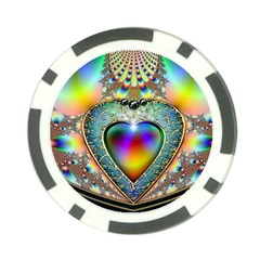 Rainbow Fractal Poker Chip Card Guard by BangZart
