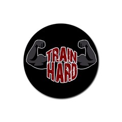 Train Hard Rubber Coaster (round)  by Valentinaart