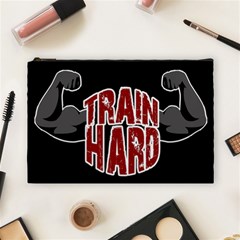 Train Hard Cosmetic Bag (large)  by Valentinaart