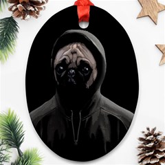 Gangsta Pug Oval Ornament (two Sides) by Valentinaart