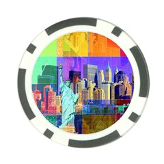 New York City The Statue Of Liberty Poker Chip Card Guard (10 Pack) by BangZart