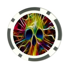 Skulls Multicolor Fractalius Colors Colorful Poker Chip Card Guard (10 Pack) by BangZart