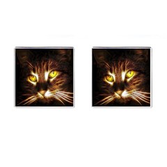 Cat Face Cufflinks (square) by BangZart