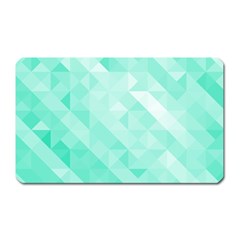 Bright Green Turquoise Geometric Background Magnet (rectangular) by TastefulDesigns