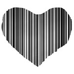 Barcode Pattern Large 19  Premium Flano Heart Shape Cushions Front