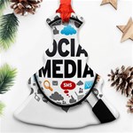 Social Media Computer Internet Typography Text Poster Christmas Tree Ornament (Two Sides) Back