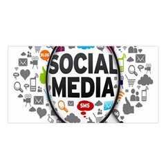 Social Media Computer Internet Typography Text Poster Satin Shawl by BangZart