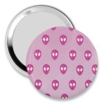 Alien Pattern Pink 3  Handbag Mirrors Front