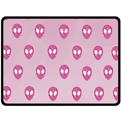 Alien Pattern Pink Double Sided Fleece Blanket (large)  by BangZart