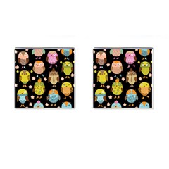 Cute Owls Pattern Cufflinks (square) by BangZart