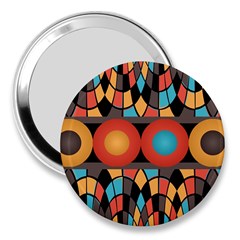 Colorful Geometric Composition 3  Handbag Mirrors by linceazul