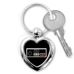 Video Game Controller 80s Key Chains (heart)  by Valentinaart