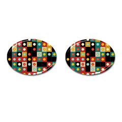 Colors On Black Cufflinks (oval) by linceazul