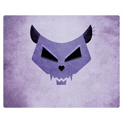 Purple Evil Cat Skull Double Sided Flano Blanket (medium)  by CreaturesStore