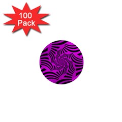 Black Spral Stripes Pink 1  Mini Magnets (100 Pack)  by designworld65
