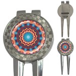 Blue Feather Mandala 3-in-1 Golf Divots Front