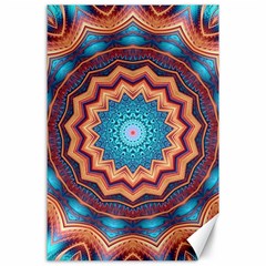 Blue Feather Mandala Canvas 24  X 36  by designworld65