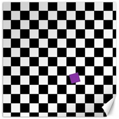 Dropout Purple Check Canvas 16  X 16   by designworld65