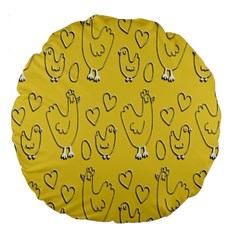 Chicken Chick Pattern Wallpaper Large 18  Premium Round Cushions by Nexatart