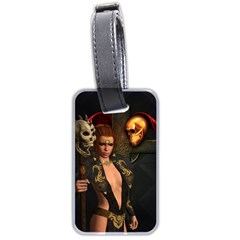 The Dark Side, Women With Skulls In The Night Luggage Tags (two Sides) by FantasyWorld7