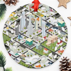 Simple Map Of The City Round Filigree Ornament (two Sides) by Nexatart