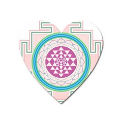 Mandala Design Arts Indian Heart Magnet by Nexatart