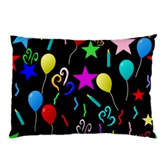 Party Pattern Star Balloon Candle Happy Pillow Case (two Sides) by Mariart