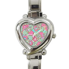 Donuts Pattern Heart Italian Charm Watch by ValentinaDesign