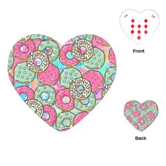 Donuts Pattern Playing Cards (heart)  by ValentinaDesign