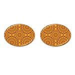 Golden Mandalas Pattern Cufflinks (Oval) Front(Pair)