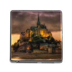 Mont St Michel Sunset Island Church Memory Card Reader (square) by Nexatart
