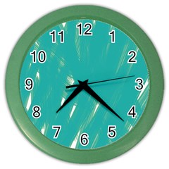 Background Green Abstract Color Wall Clocks by Nexatart