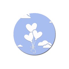 Clouds Sky Air Balloons Heart Blue Magnet 3  (round) by Nexatart