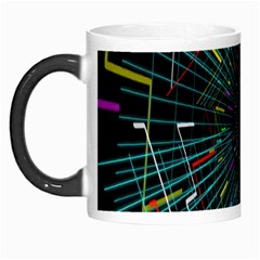 Colorful Geometric Electrical Line Block Grid Zooming Movement Morph Mugs by Mariart