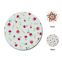Root Vegetables Pattern Carrots Playing Cards (round)  by Mariart
