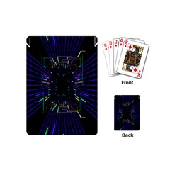 Seamless 3d Animation Digital Futuristic Tunnel Path Color Changing Geometric Electrical Line Zoomin Playing Cards (mini)  by Mariart