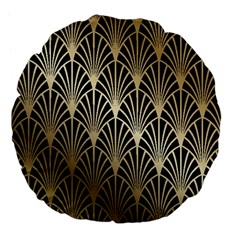 Art Deco Large 18  Premium Flano Round Cushions by NouveauDesign