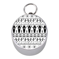 Halloween Pattern Mini Silver Compasses by ValentinaDesign