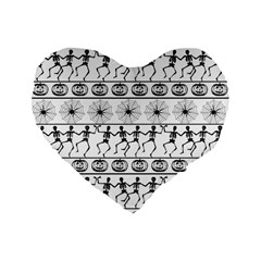 Halloween Pattern Standard 16  Premium Flano Heart Shape Cushions by ValentinaDesign