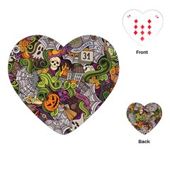 Halloween Pattern Playing Cards (heart)  by ValentinaDesign