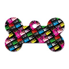 Pattern Colorfulcassettes Icreate Dog Tag Bone (one Side) by iCreate