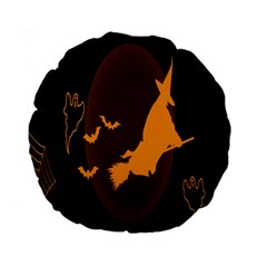 Day Hallowiin Ghost Bat Cobwebs Full Moon Spider Standard 15  Premium Round Cushions by Mariart