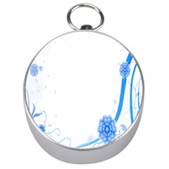 Flower Blue Sunflower Star Sexy Silver Compasses by Mariart