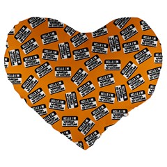Pattern Halloween  Large 19  Premium Heart Shape Cushions by iCreate