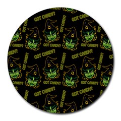 Pattern Halloween Witch Got Candy? Icreate Round Mousepads by iCreate
